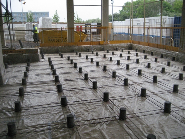 Jack Spring Mount Tied in place by Rebar