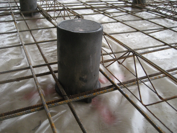 Jack up spring mount and mesh ready for concrete