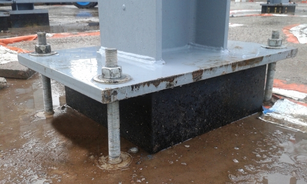 Elastomeric Bearing - Note Bolts to be Removed