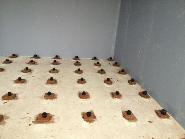 Isolators set on Levelling pads