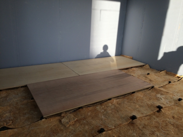 1st layer of board with Mineral Wool in Air Gap