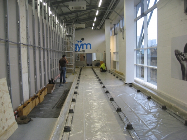 Jack up Floating Floor mounts laid out