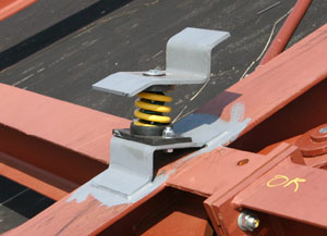 Spring isolation on roof minimises noise breakout