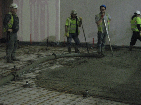 Pouring the concrete