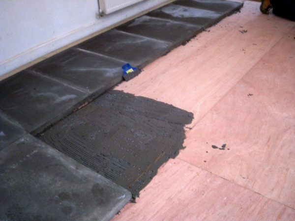 Paving Slabs being applied