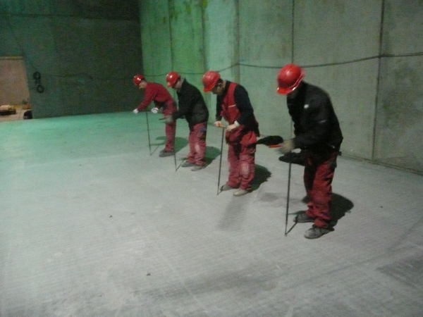 A floor being jacked