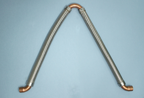 Stainless Steel & Bronze Braided Vee Pipe Connector