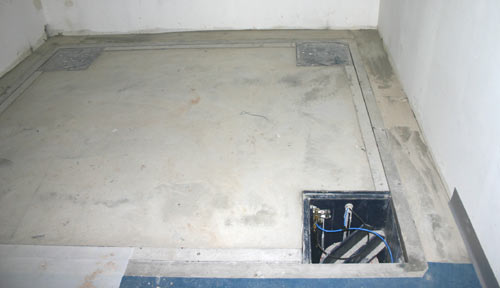 Inertia base after concrete pour