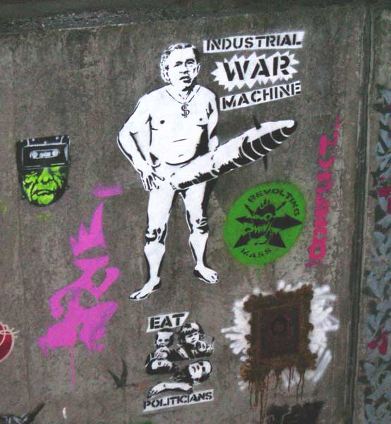 George Bush & Cannibal Children Street Art. Waterloo, London