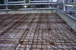 Floating Floor Jacks & Mesh laid out