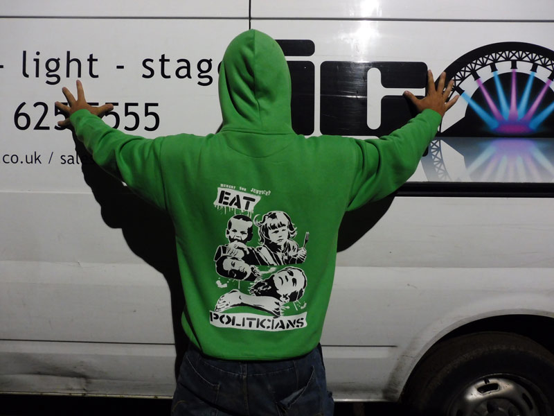 Group wearing colour Revolting Mass hoodies - Click to enlarge Group wearing colour Revolting Mass hoodies