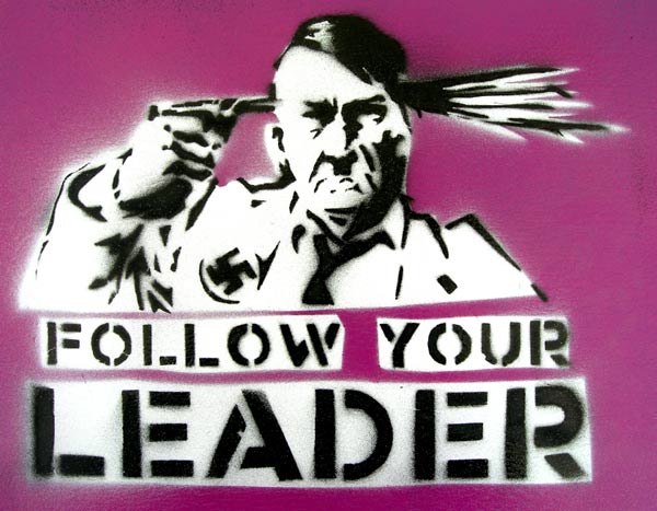 Revolting Mass - Hitler Shooting Himself in the Head - Graffiti Stencil