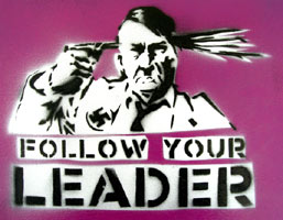 Hitler Suicide - Anti Fascist & Racist Graffiti Stencils & Prints