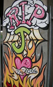 Jays RIP Free hand graffiti piece - Easton, Bristol, UK Jays RIP Free hand graffiti piece - Easton, Bristol, UK