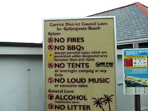 No Fun - Break the rules - Gillingvase Beach, Falmouth No Fun - Break the rules - Gillingvase Beach, Falmouth