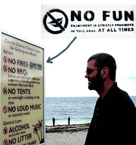No Fun - Too many rules - Falmouth Beaches, Cornwall, UK - Revolting Mass No Fun - Too many rules - Falmouth Beaches, Cornwall, UK - Revolting Mass
