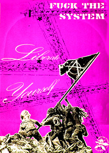Fuck the System Liberate Yourself - Pink. Limited Edition Anarchist Subvert Screen Print