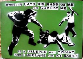 Police Brutality & Pierre Joseph Proudhon Quote. Stencils & Prints