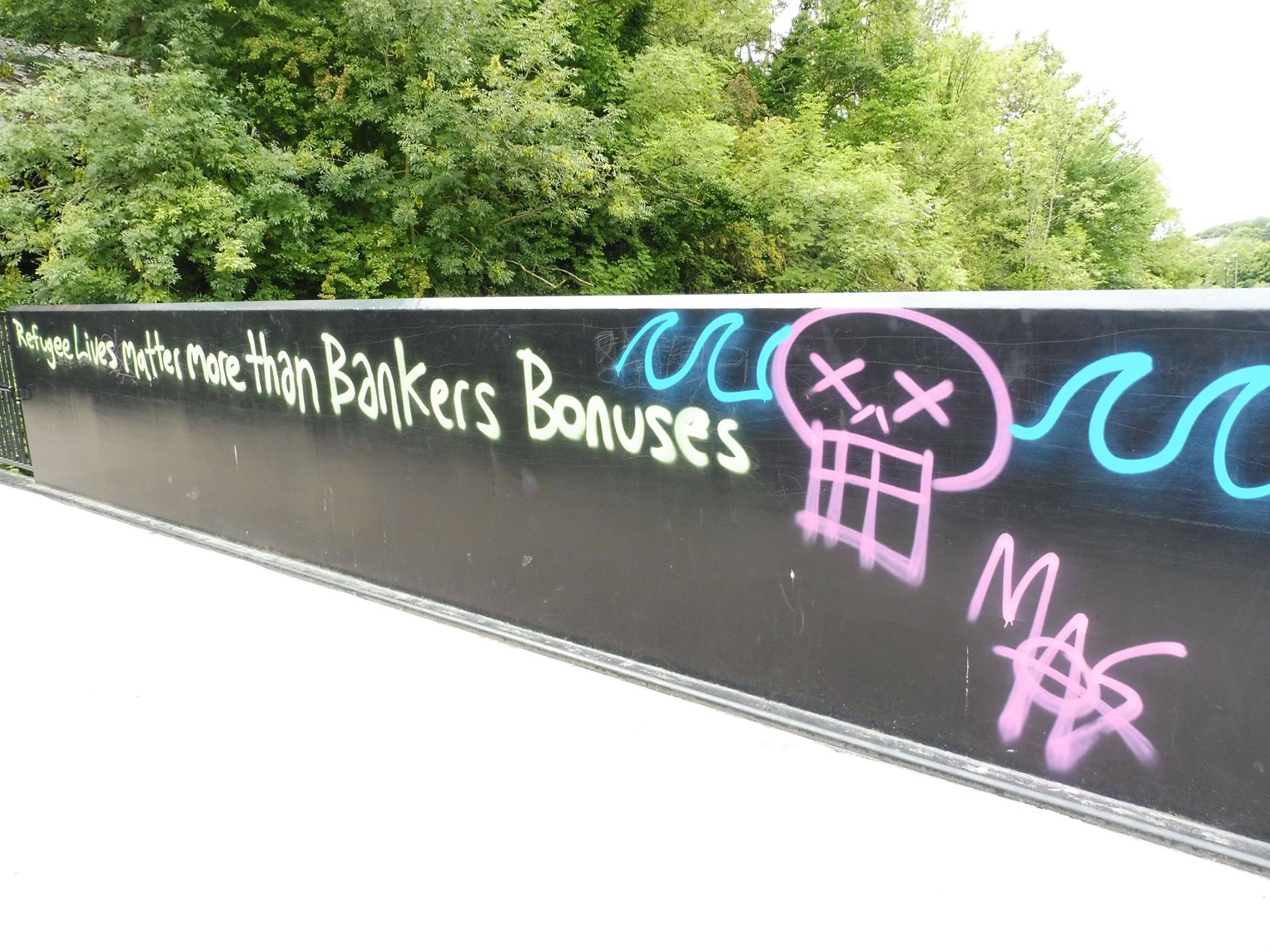 Refugees Lives Matter More Than Bankers Bonuses - Click to enlarge Refugees Lives Matter More Than Bankers Bonuses