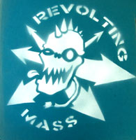 Revolting Mass Skull Tag - Graffiti Stencil