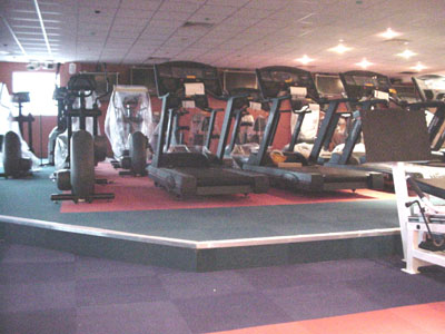 Exercise Machines on wood acoustic flooring