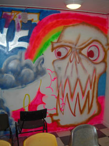students (with guidance) designed a graffiti mural - Graffiti Lessons