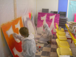 working on the background shading & blending - Graffiti Lessons