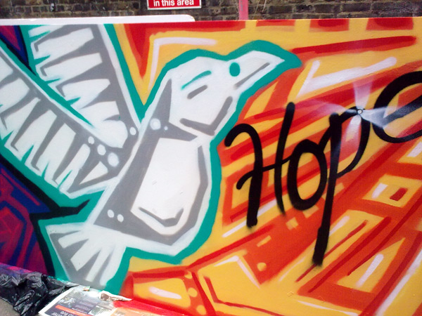 The 'Dove of Peace' was designed to bring hope to the murder mile residents near Tower Hamlet College East London